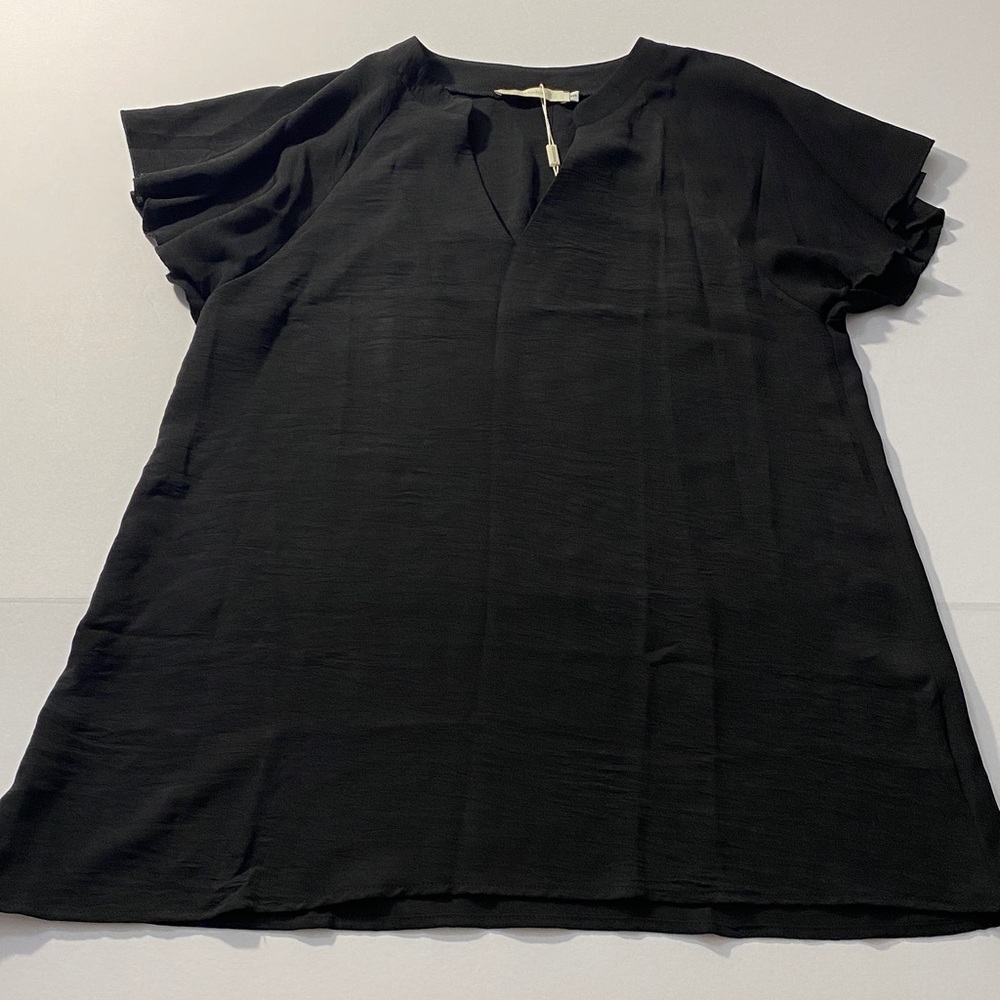 Black Flutter Sleeve Top